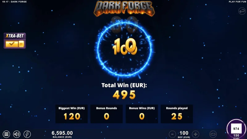 Dark Forge - бонус режим Super Free Spins со темна палета