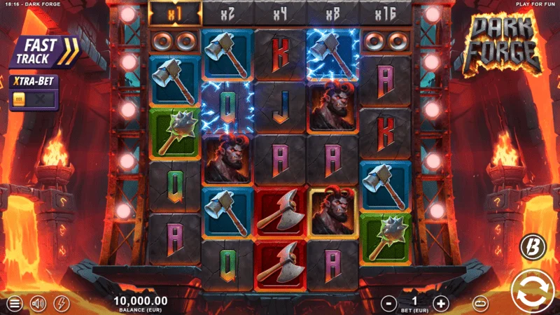 Dark Forge - главен екран за игра со мрежа 4-5-5-5-4